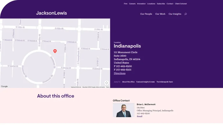 Jackson Lewis PC - Indianapolis, IN - Attorney in Indianapolis