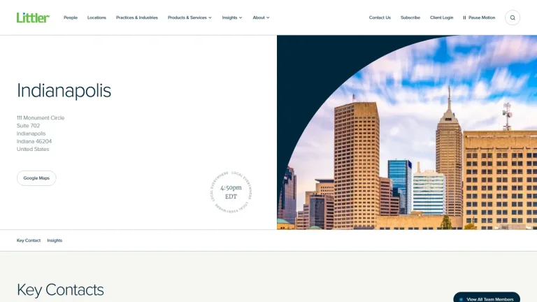 Littler Mendelson P.C. - Indianapolis, IN - Attorney in Indianapolis