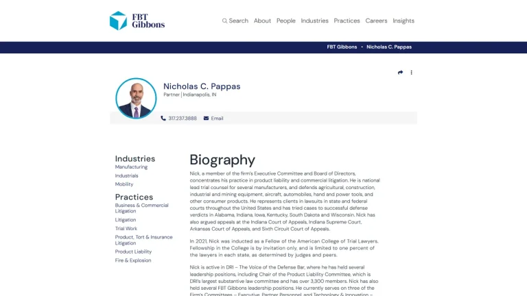 Nicholas C. Pappas - Frost Brown Todd LLP - Indianapolis, IN - Attorney in Indianapolis