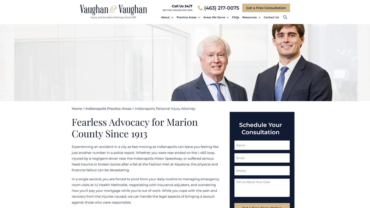 Vaughan and Vaughan Injury and Accident Attorneys - Indianapolis, IN office in Indianapolis, Indiana