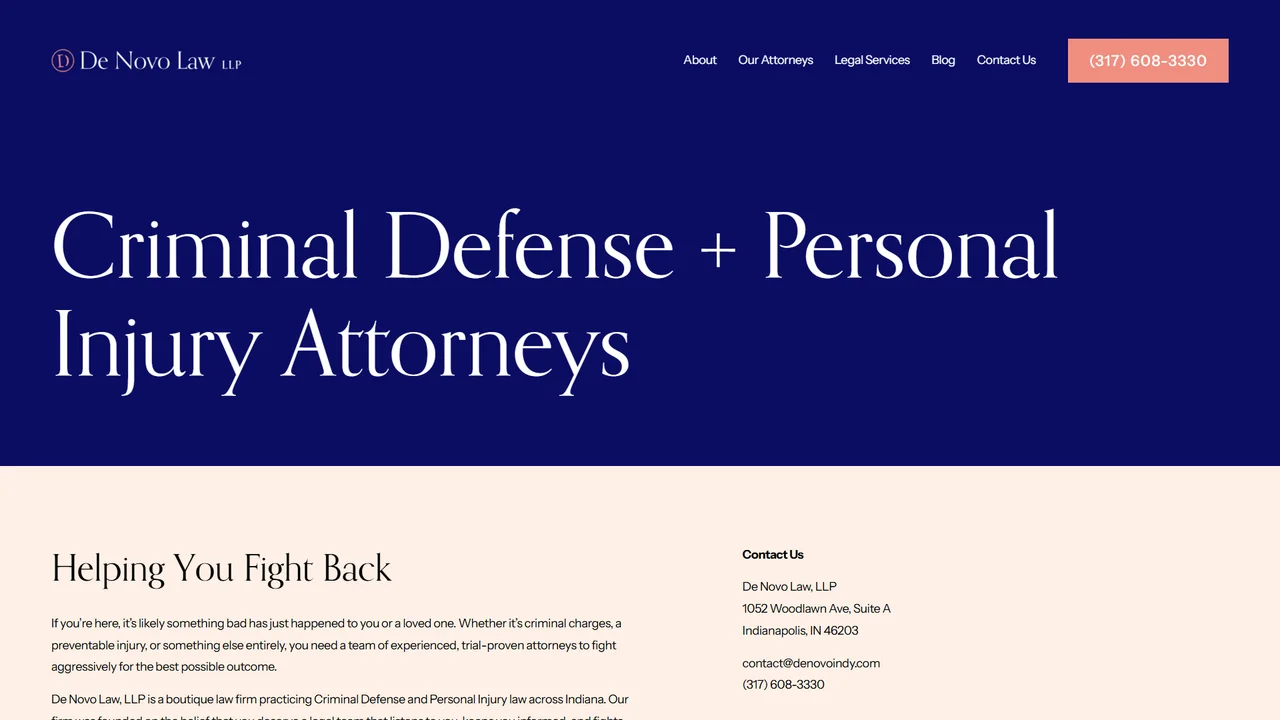 De Novo Law LLP - Indianapolis, IN office in Indianapolis, Indiana