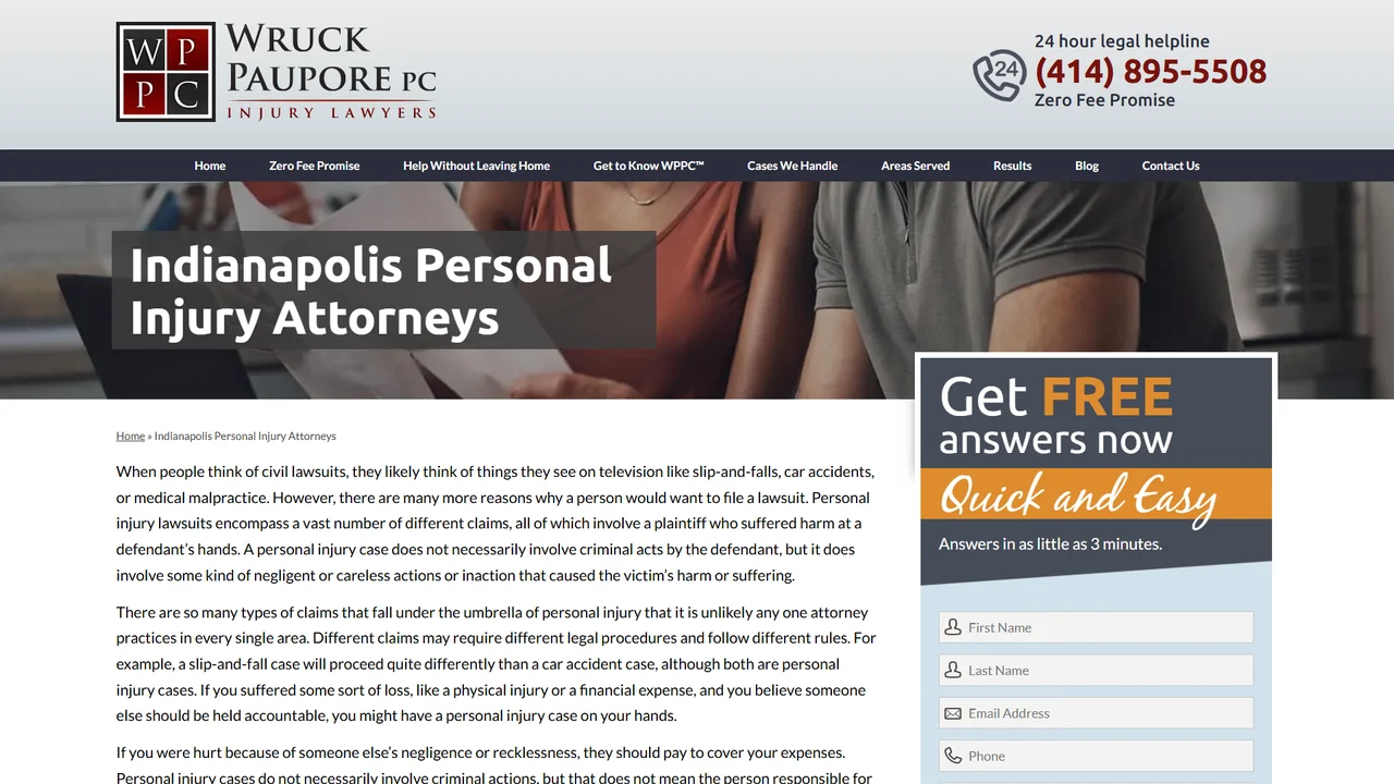 Wruck Paupore PC Injury Lawyers - Indianapolis, IN office in Indianapolis, Indiana
