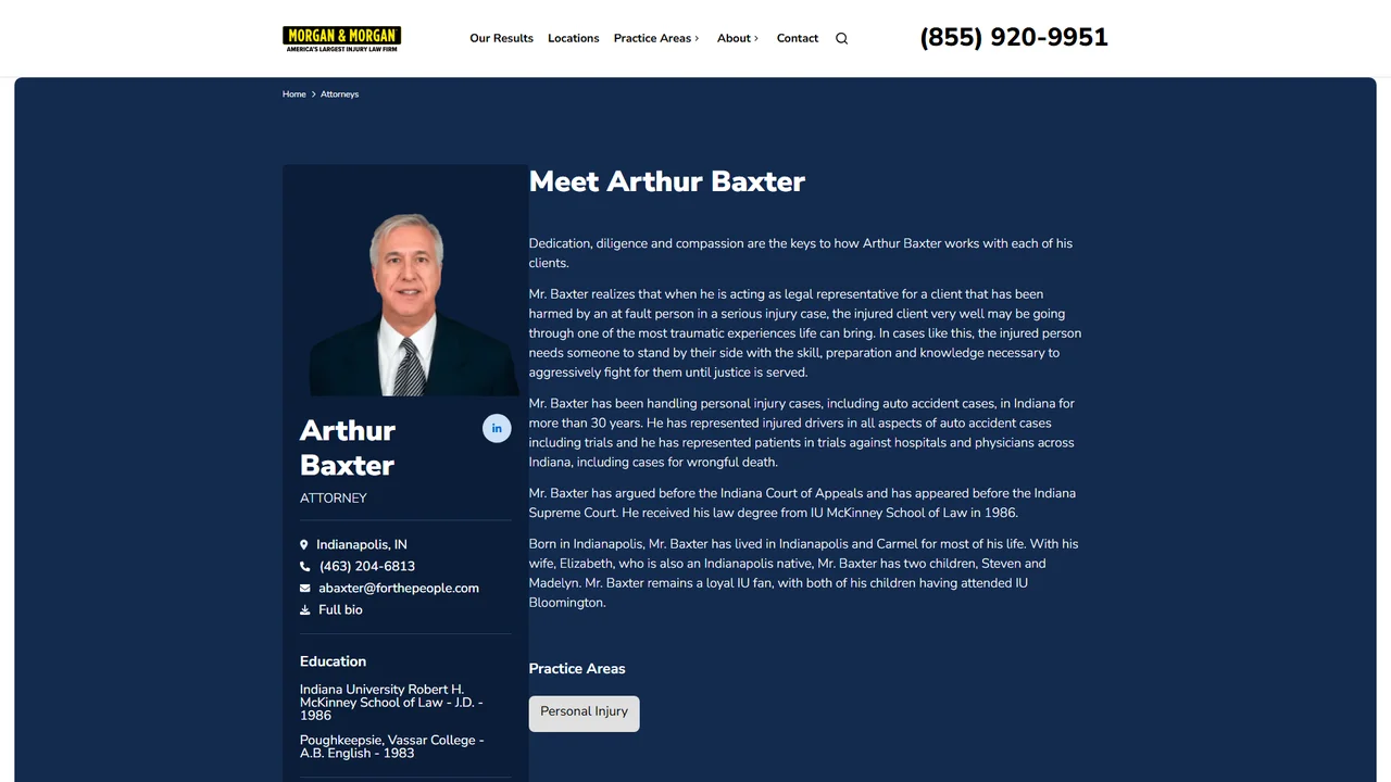 Arthur Baxter (Morgan & Morgan) - Indianapolis, IN office in Indianapolis, Indiana