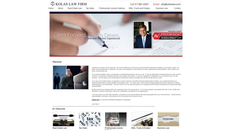 John E. Kolas, Attorney at Law - Indianapolis, IN - Attorney in Indianapolis