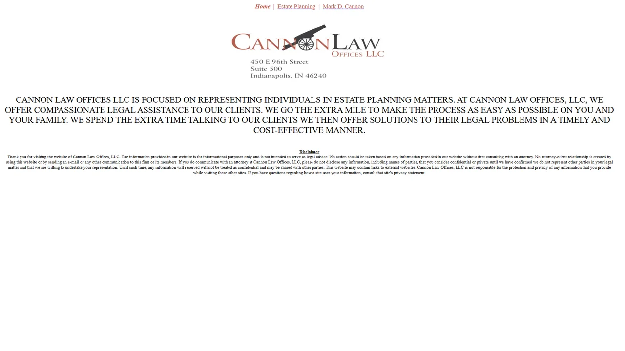 Cannon Law Offices LLC - Indianapolis, IN office in Indianapolis, Indiana