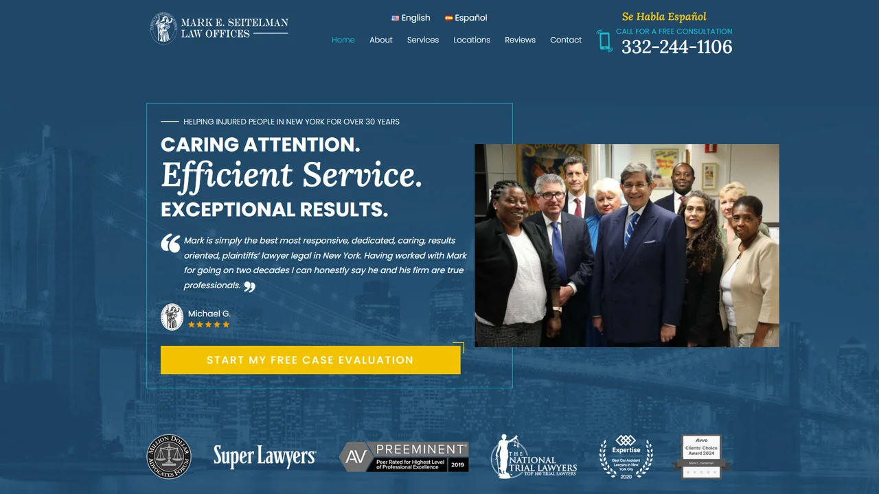 Mark E. Seitelman Law Offices - Accident & Injury Attorneys - NYC, New York office in New York City, New York