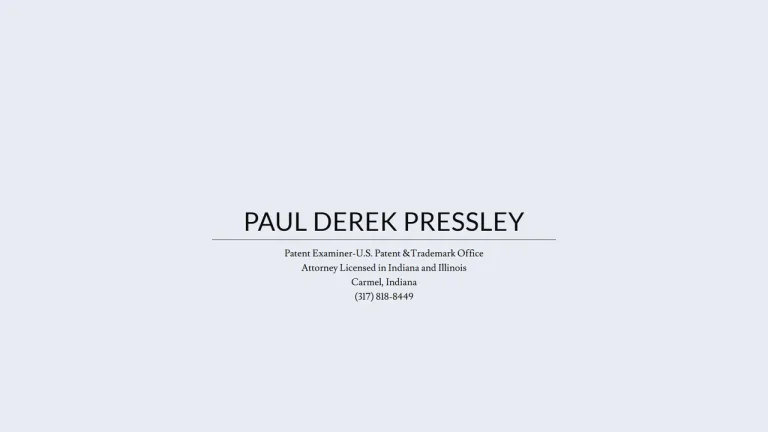 P. Derek Pressley, Registered Patent Attorney - Indianapolis, IN - Attorney in Indianapolis