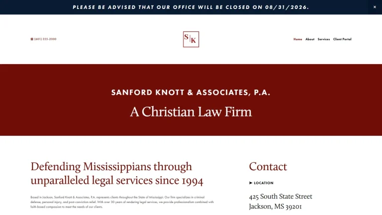 Sanford Knott & Associates, P.A. - Jackson, MS - Attorney in Jackson