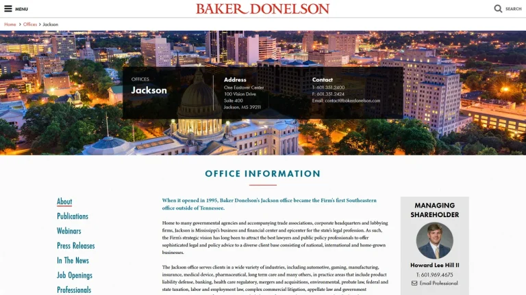 Baker Donelson - Jackson, MS - Attorney in Jackson