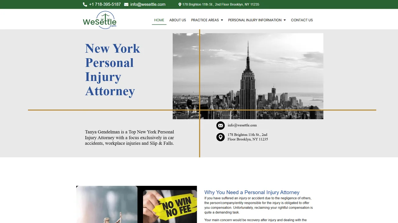 NYC Personal Injury Lawyer - Tanya Gendelman, P.C. - Midtown Office - NYC, New York office in New York City, New York