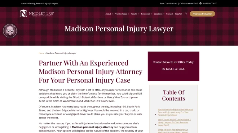 Nicolet Law Accident & Injury Lawyers - Madison, WI - Attorney in Madison