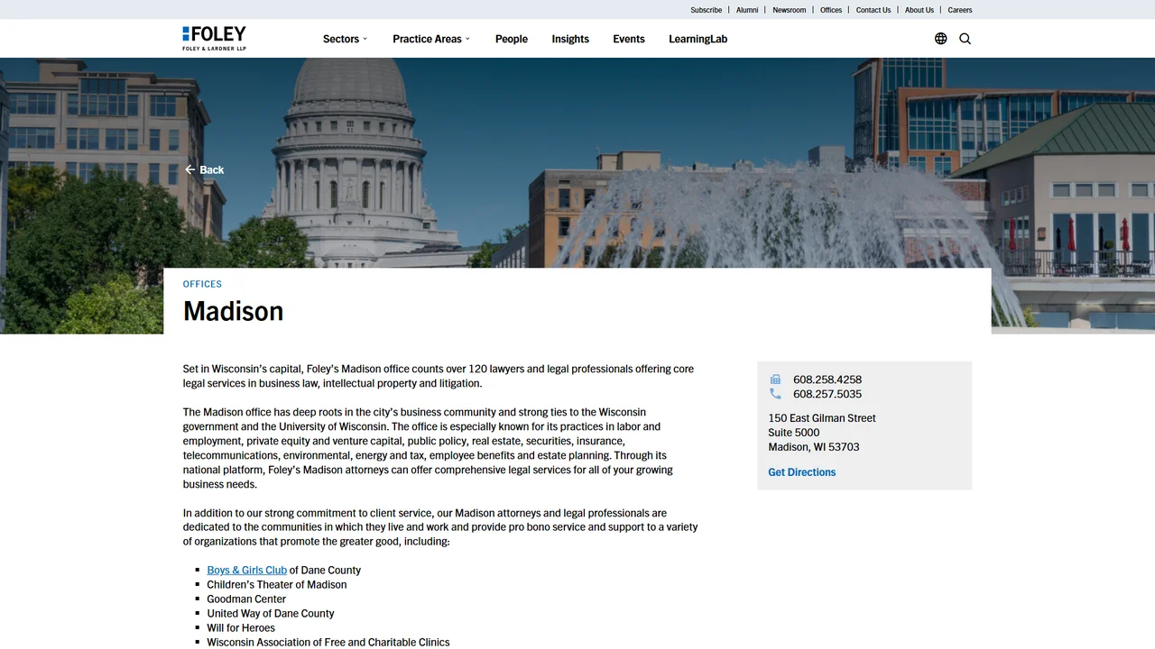 Foley & Lardner LLP - Madison, WI office in Madison, Wisconsin