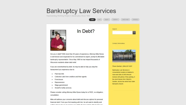 Bankruptcy Law Services - Madison, WI - Attorney in Madison