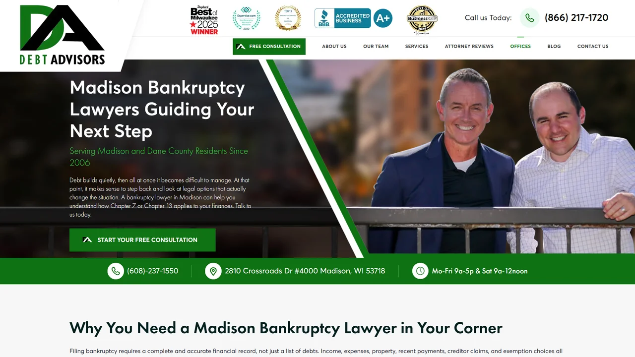 Debt Advisors Law Offices Bankruptcy Attorneys - Madison, WI office in Madison, Wisconsin
