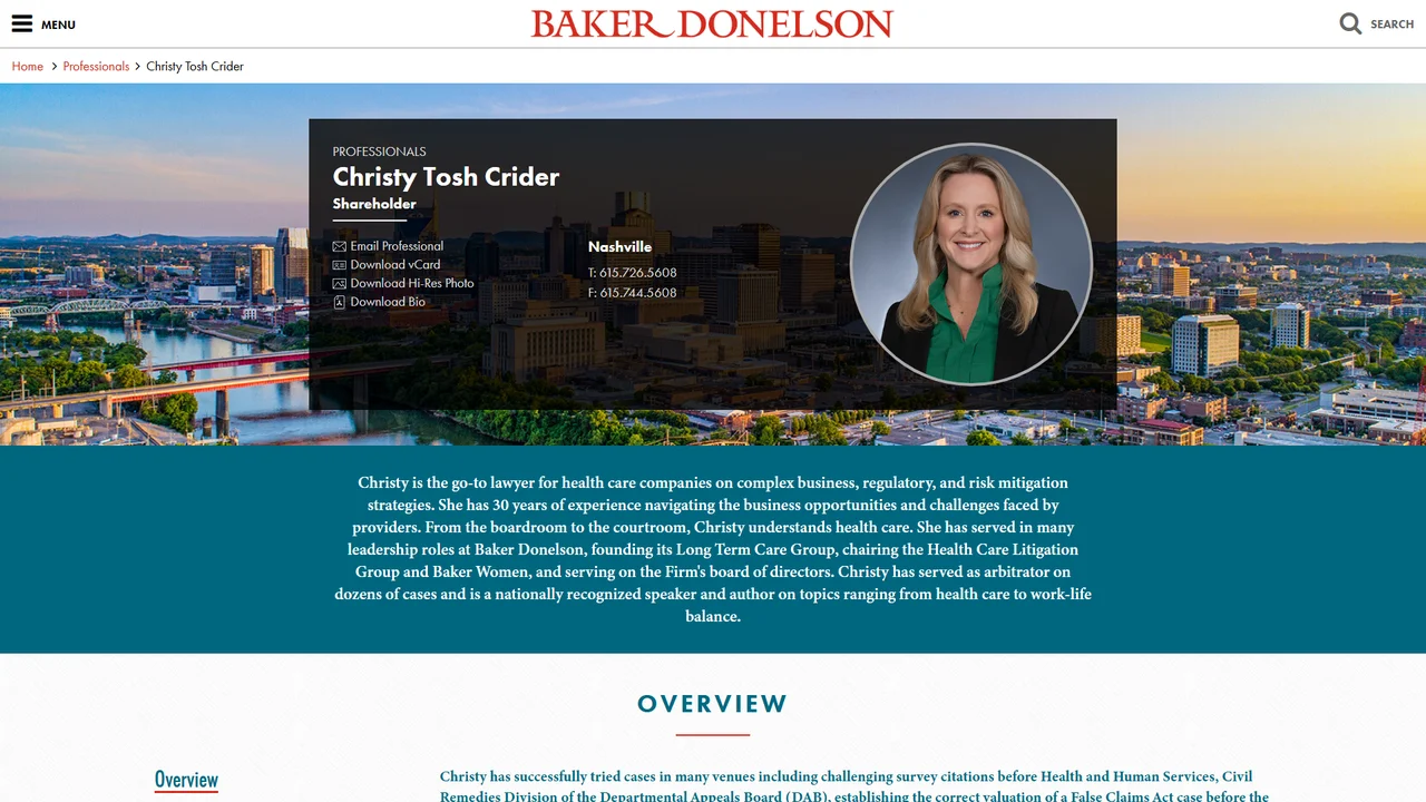 Christy Tosh Crider (Baker Donelson) - Nashville, TN office in Nashville, Tennessee