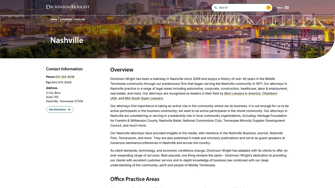 Dickinson Wright - Nashville, TN office in Nashville, Tennessee