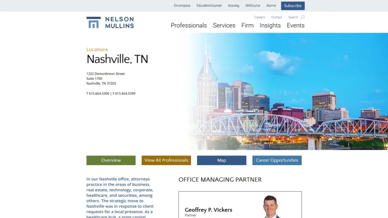 Nelson Mullins Riley & Scarborough LLP - Nashville, TN - Attorney in Nashville
