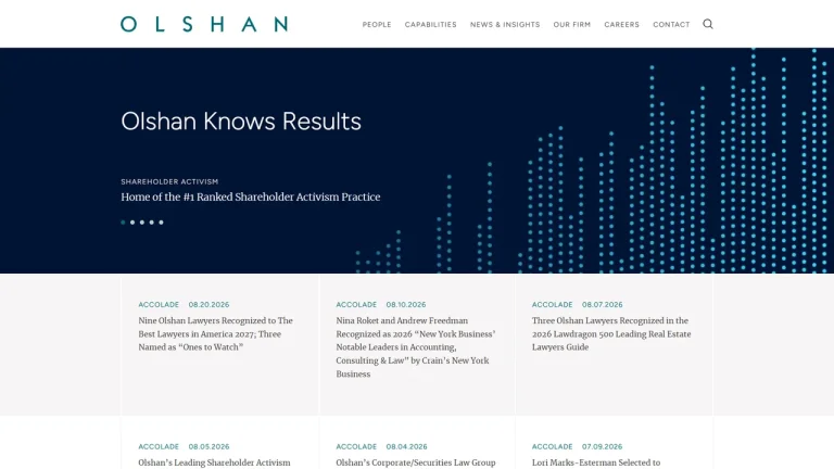 Olshan Frome Wolosky LLP - NYC, New York - Attorney in New York City