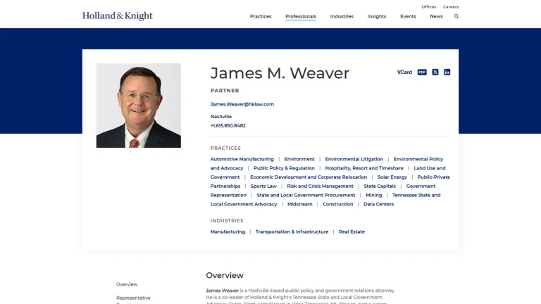 James M. Weaver (Holland & Knight) - Nashville, TN - Attorney in Nashville