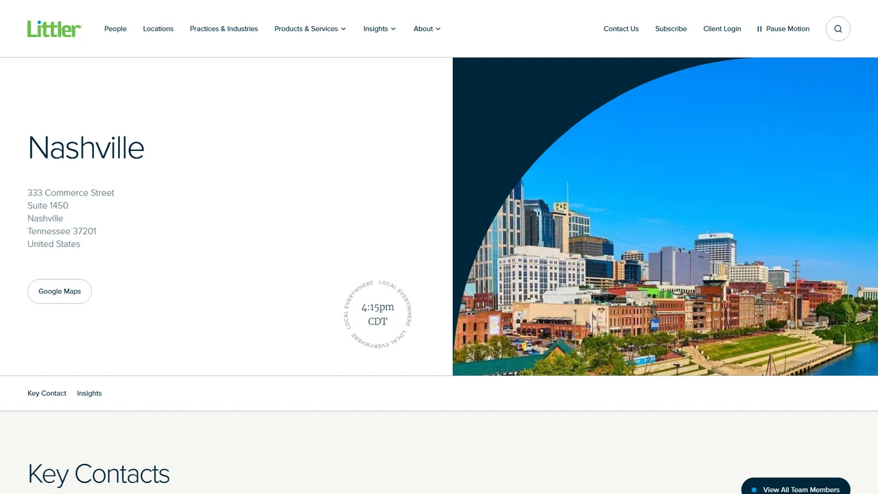 Littler Mendelson P.C. - Nashville, TN office in Nashville, Tennessee