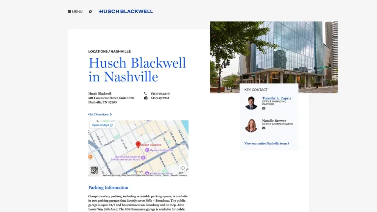 Husch Blackwell LLP - Nashville, TN - Attorney in Nashville