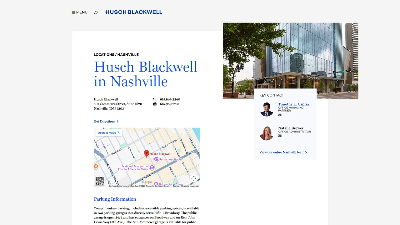 Husch Blackwell LLP - Nashville, TN office in Nashville, Tennessee