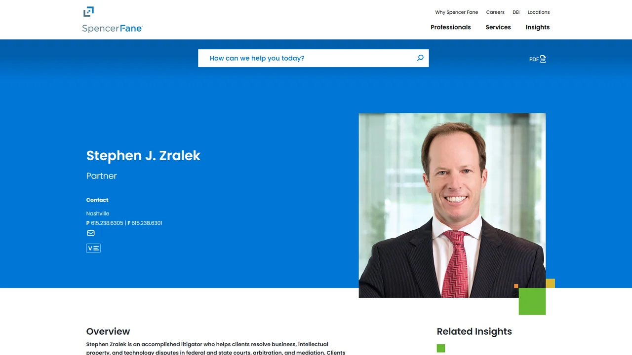 Zralek Stephen J - Nashville, TN office in Nashville, Tennessee