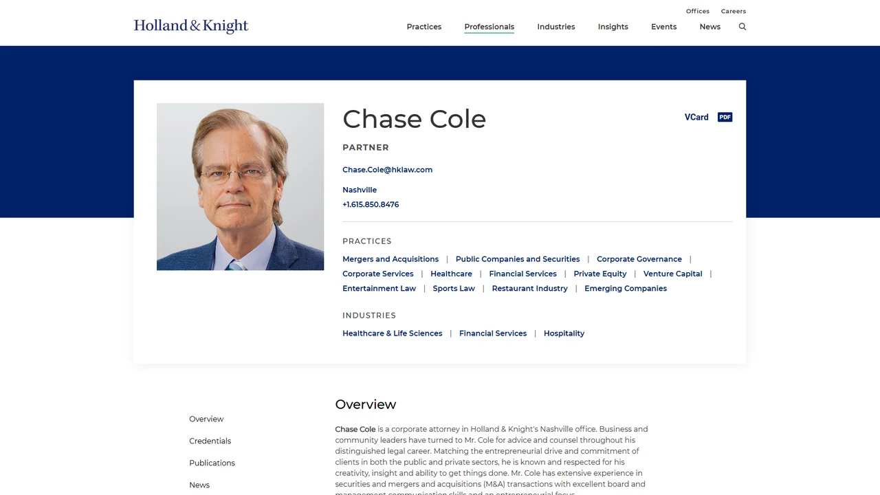 Chase Cole - Nashville, TN office in Nashville, Tennessee