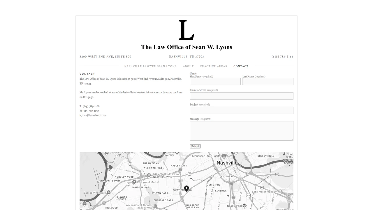 The Law Office of Sean W. Lyons - Nashville, TN office in Nashville, Tennessee