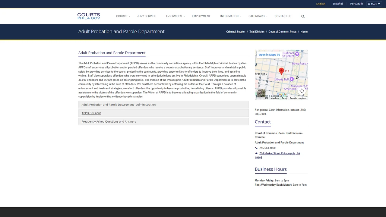 Adult Probation & Parole - Philadelphia, PA