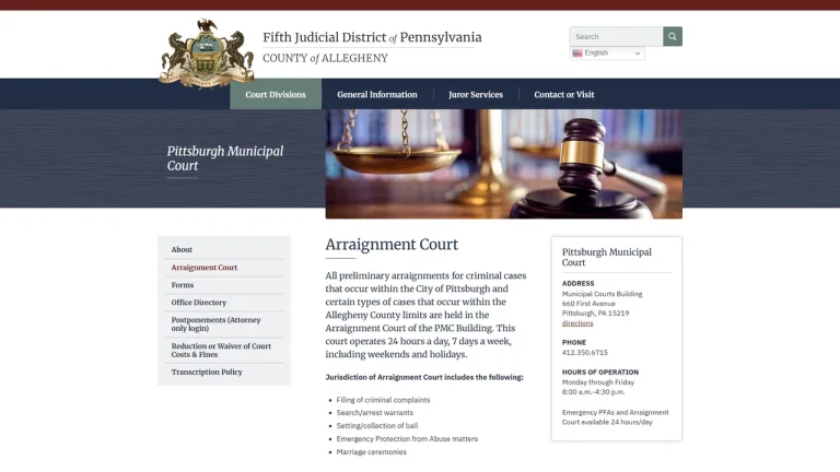 Allegheny County Court Arraignment - Pittsburgh, PA