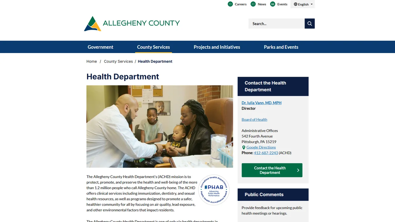 Allegheny County Health Department - Administration - Pittsburgh, PA
