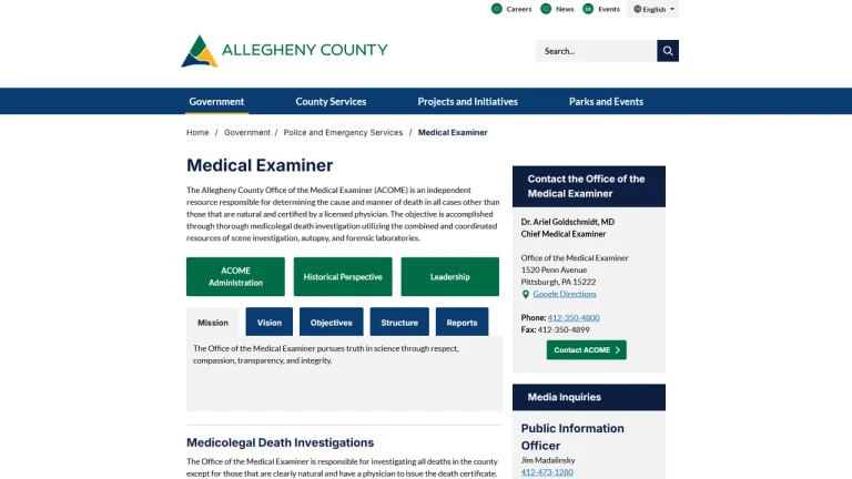 Allegheny County Medical Examiner's Office - Pittsburgh, PA