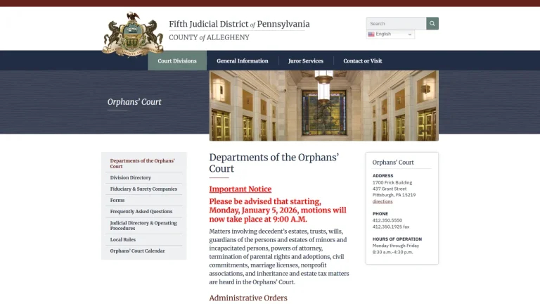 Allegheny County Orphans Court - Pittsburgh, PA
