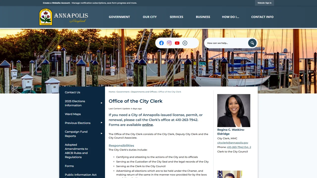 Annapolis City Clerk - Annapolis, MD