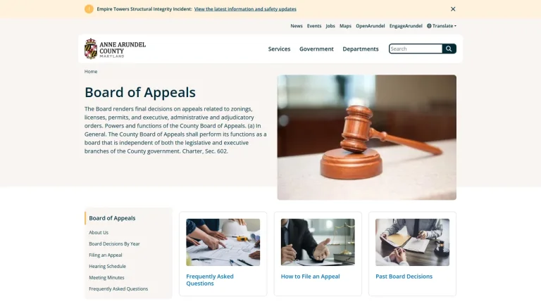 Anne Arundel County Board of Appeals - Annapolis, MD
