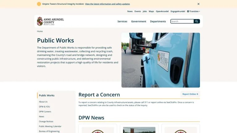 Anne Arundel County Department of Public Works - Annapolis, MD
