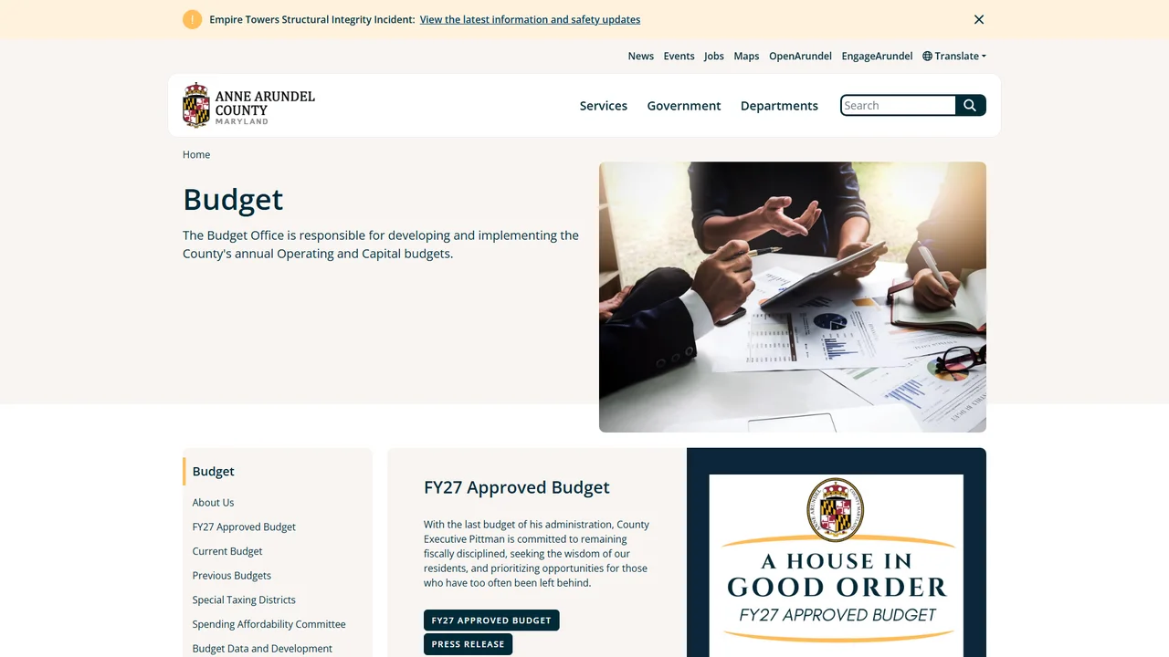 Anne Arundel County Office of the Budget - Annapolis, MD