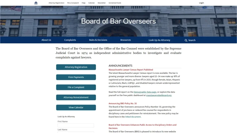 Board of Bar Overseers of the Supreme Judicial Court of Massachusetts - Boston, MA
