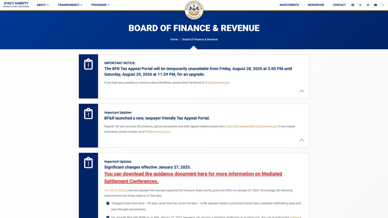 Board of Finance & Revenue - Harrisburg, PA