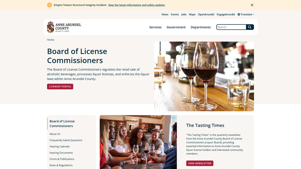 Board of License Commissioners for Anne Arundel County - Annapolis, MD