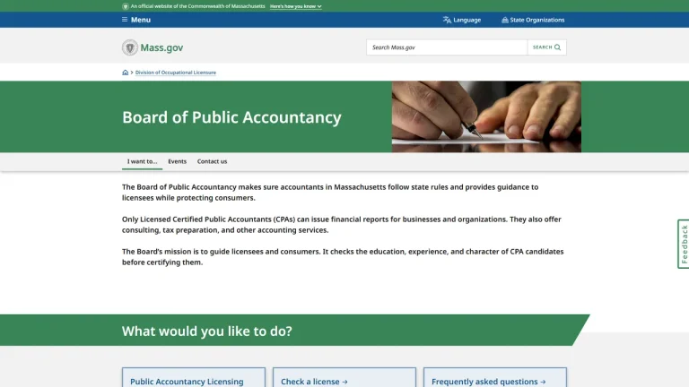 Board of Public Accountancy - Boston, MA