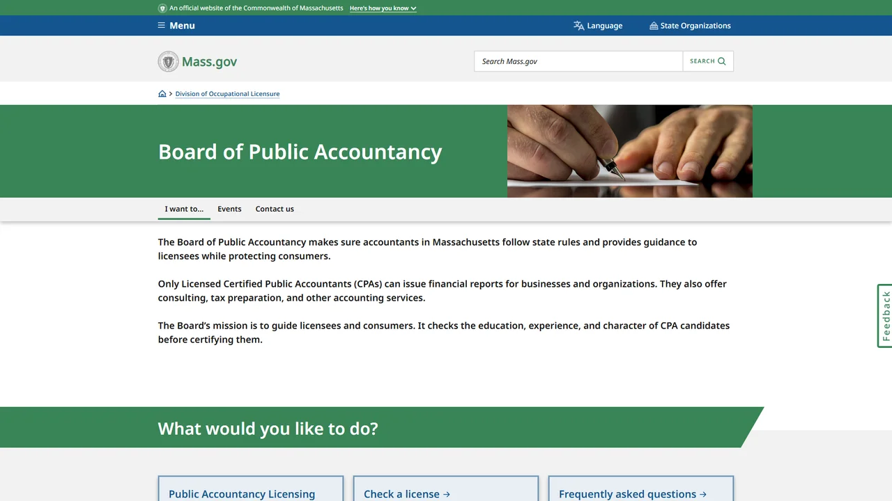 Board of Public Accountancy - Boston, MA