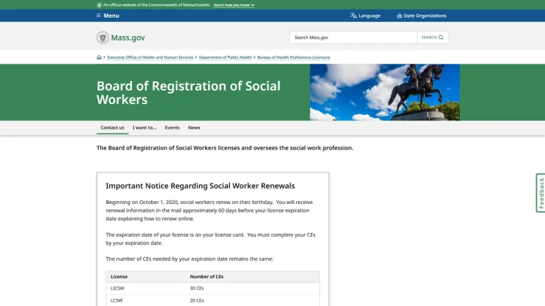 Board of Registration of Social Workers - Boston, MA