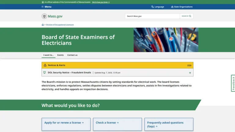 Board of State Examiners of Electricians - Boston, MA