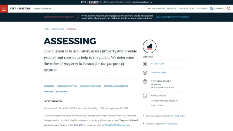 Boston City Assessing Department - Boston, MA