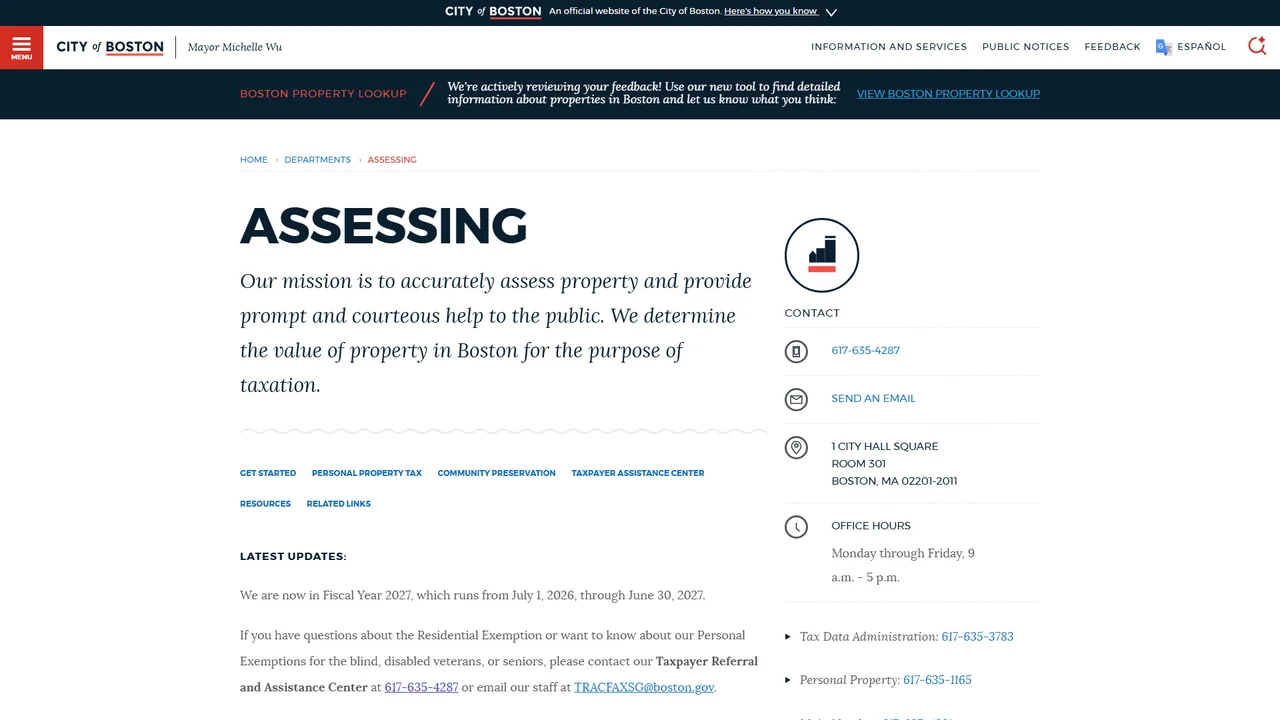 Boston City Assessing Department - Boston, MA