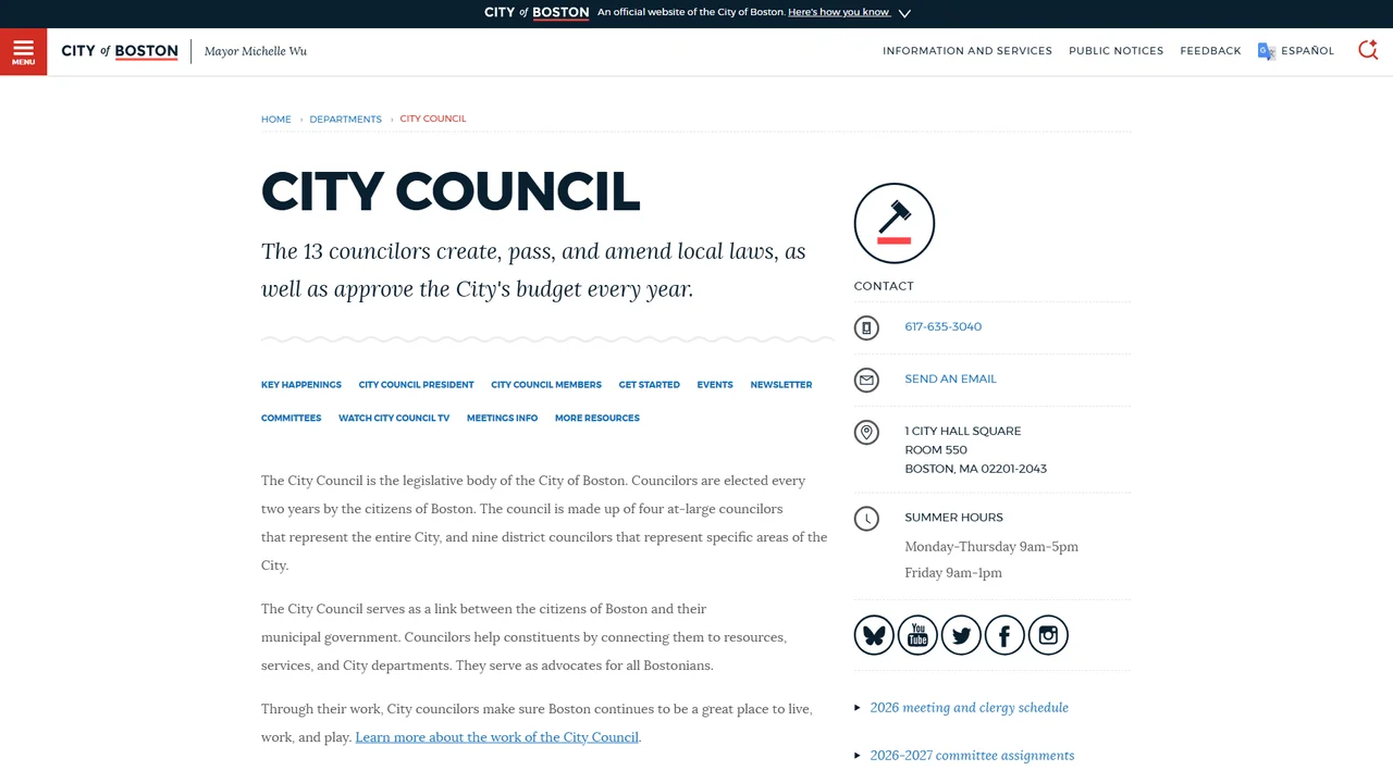 Boston City Council - Boston, MA
