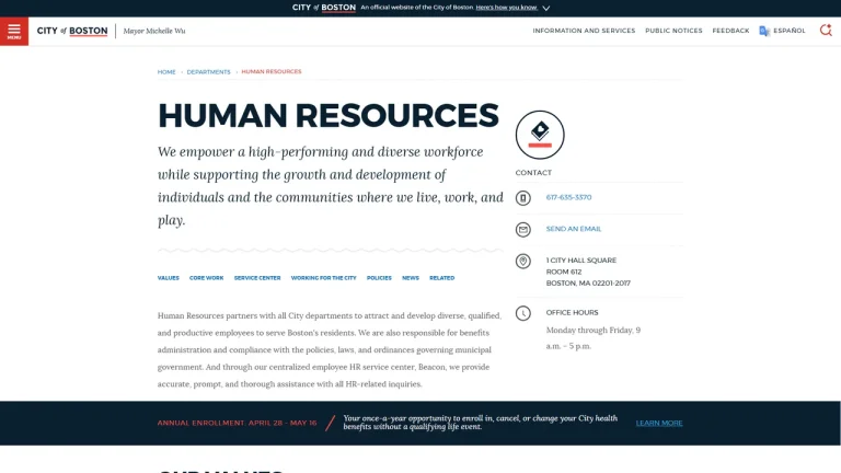 Boston Human Resources Department - Boston, MA