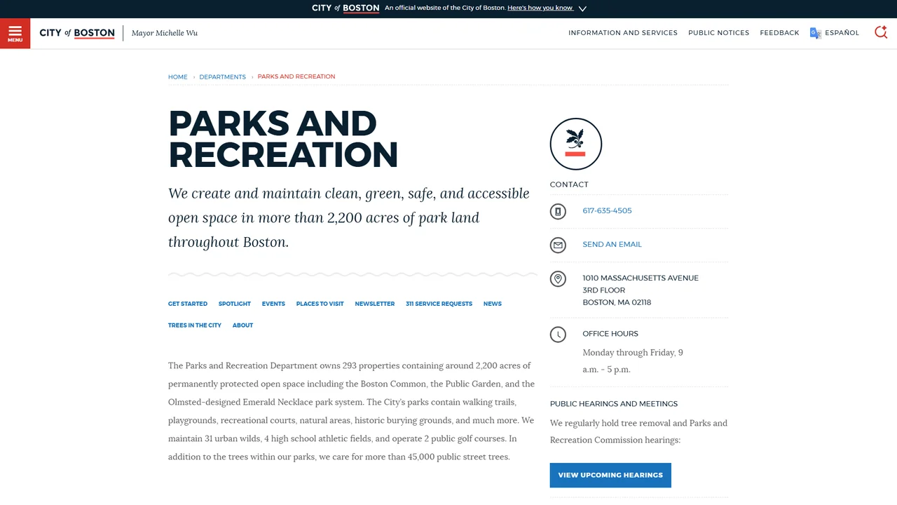 Boston Parks and Recreation - Boston, MA
